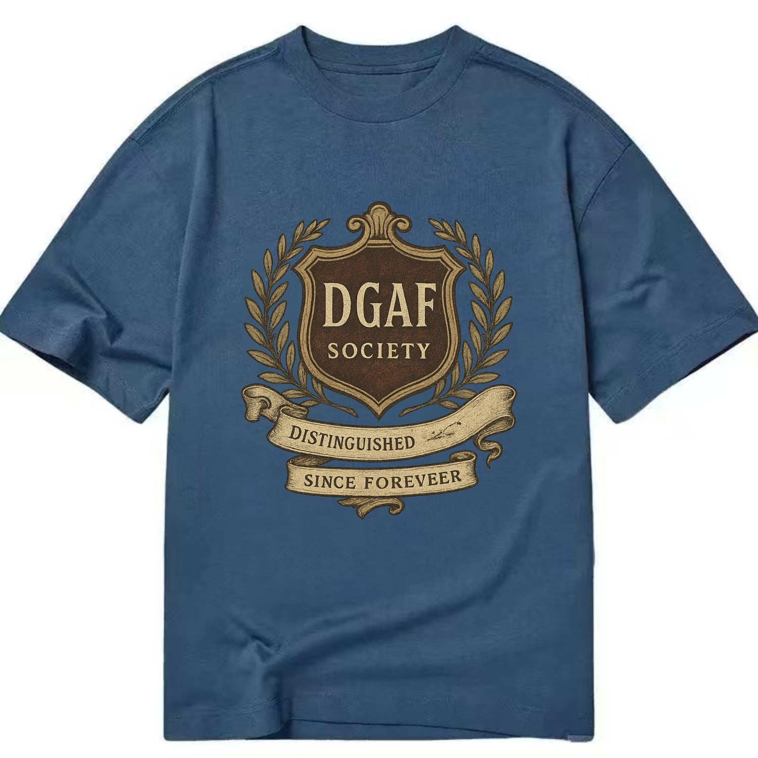 Official membership card design - "DGAF Society - Distinguished Members Since - Classic T-shirt - Twilight Navy(Blue)