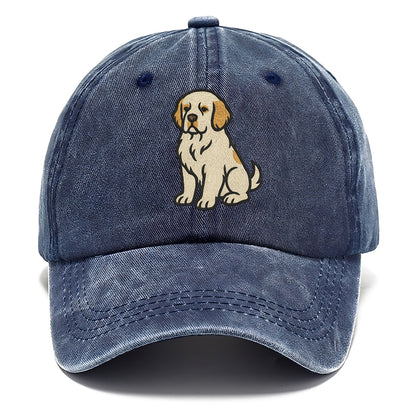 Clumber Spaniel - White with lemon markings embroidered pose - Classic Cap - Twilight Navy(Blue)