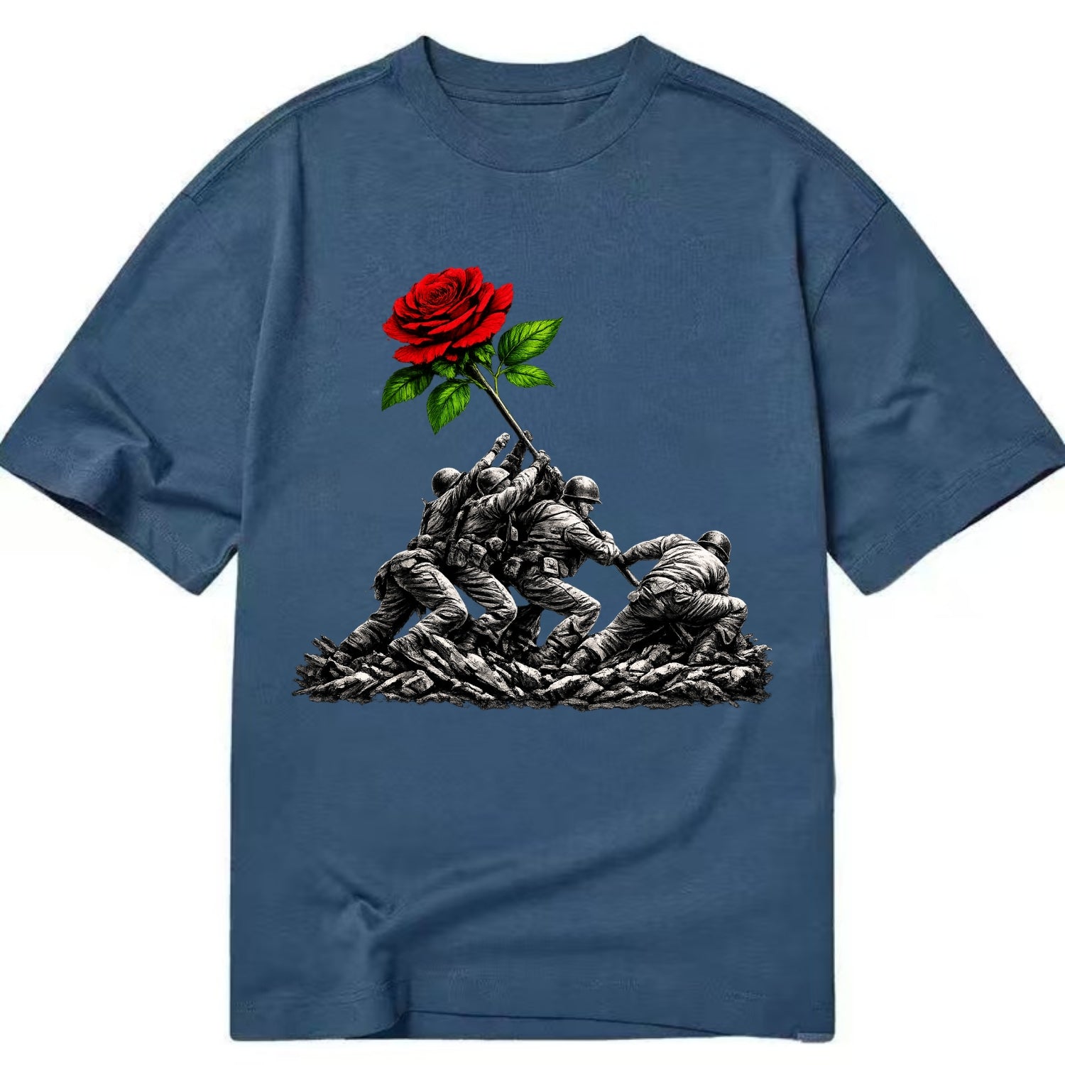 Iwo Jima Rose - Classic T-shirt - Twilight Navy(Blue)