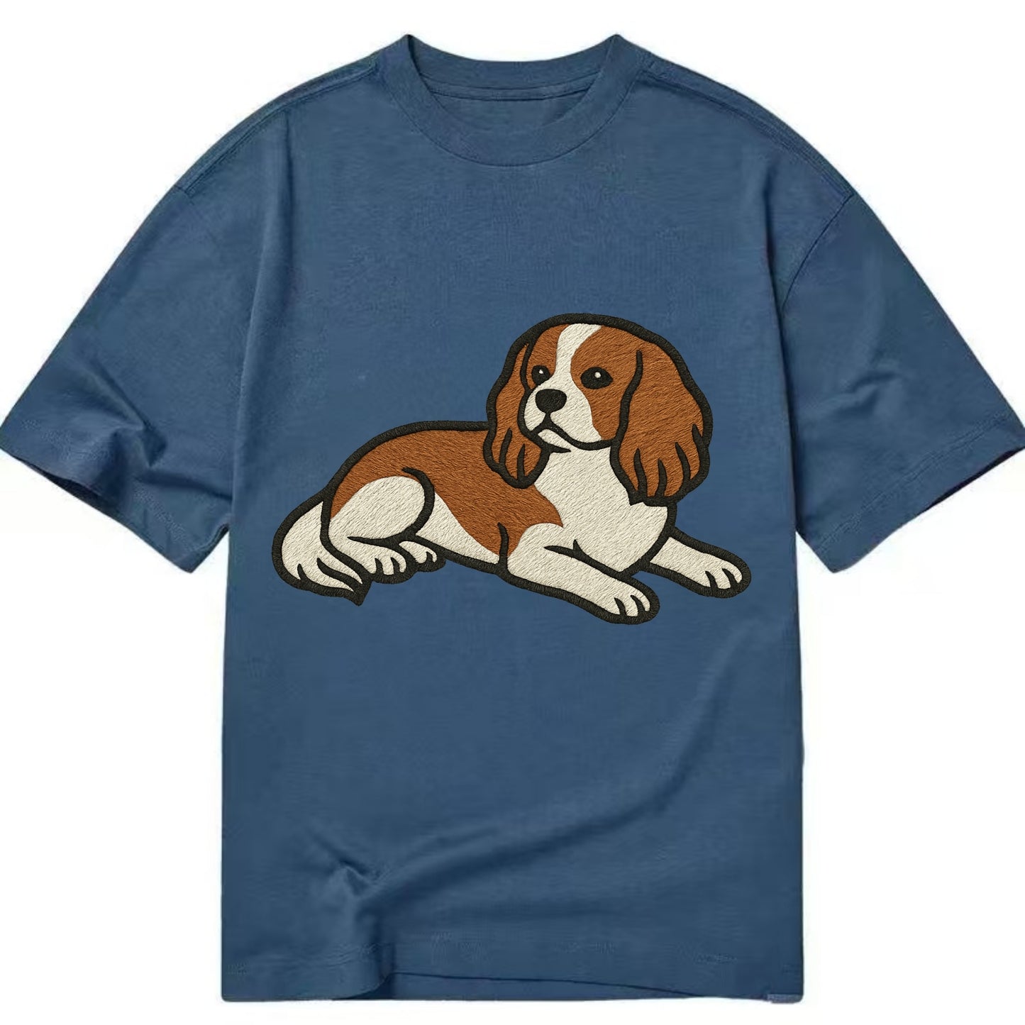 Cavalier King Charles Spaniel - Blenheim Classic T-shirt - Twilight Navy(Blue)