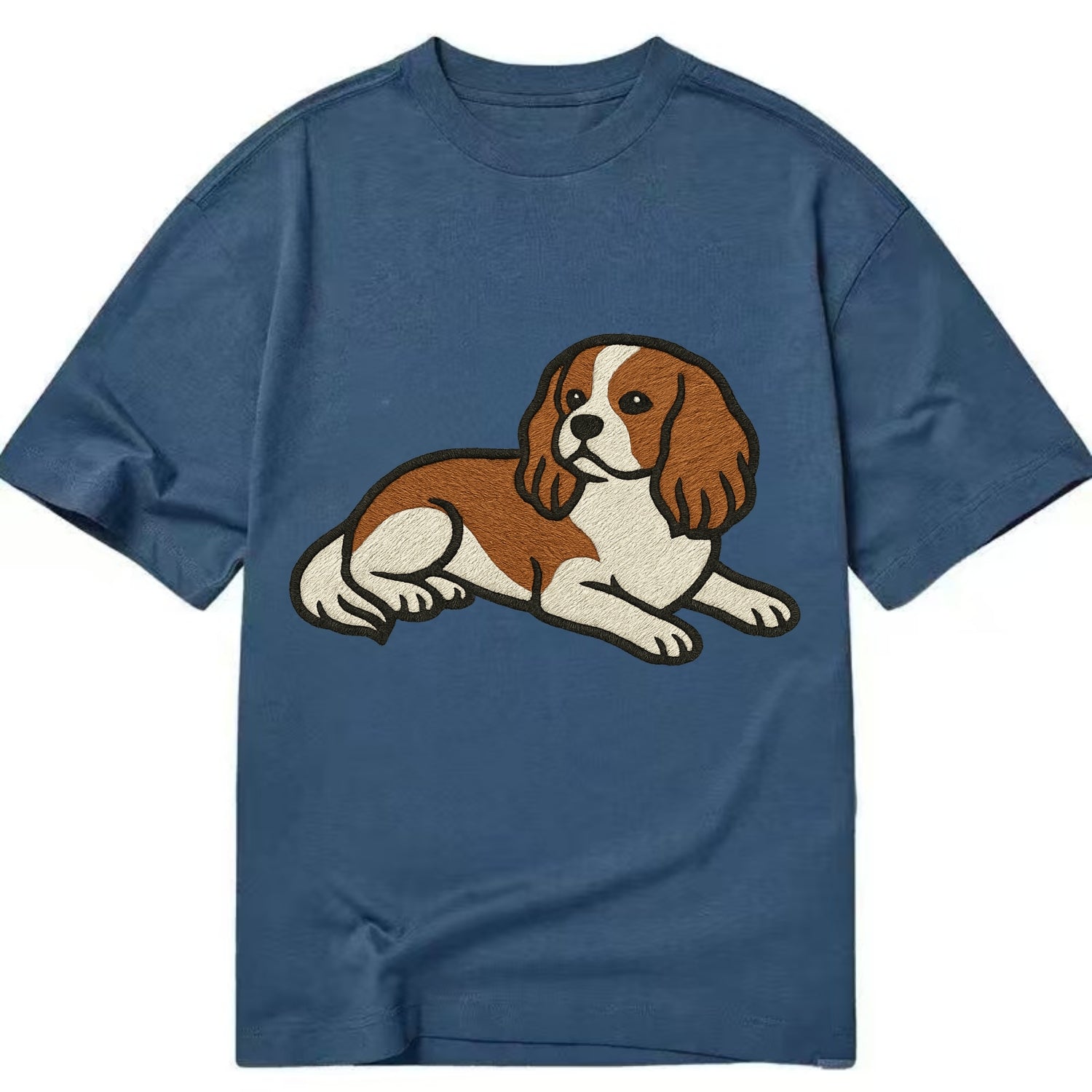 Cavalier King Charles Spaniel - Blenheim Classic T-shirt - Twilight Navy(Blue)
