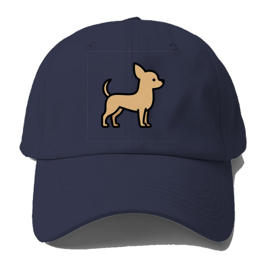 Chihuahua - Tan smooth coat flat side profile - Baseball Cap For Big Heads - Twilight Navy(Blue)