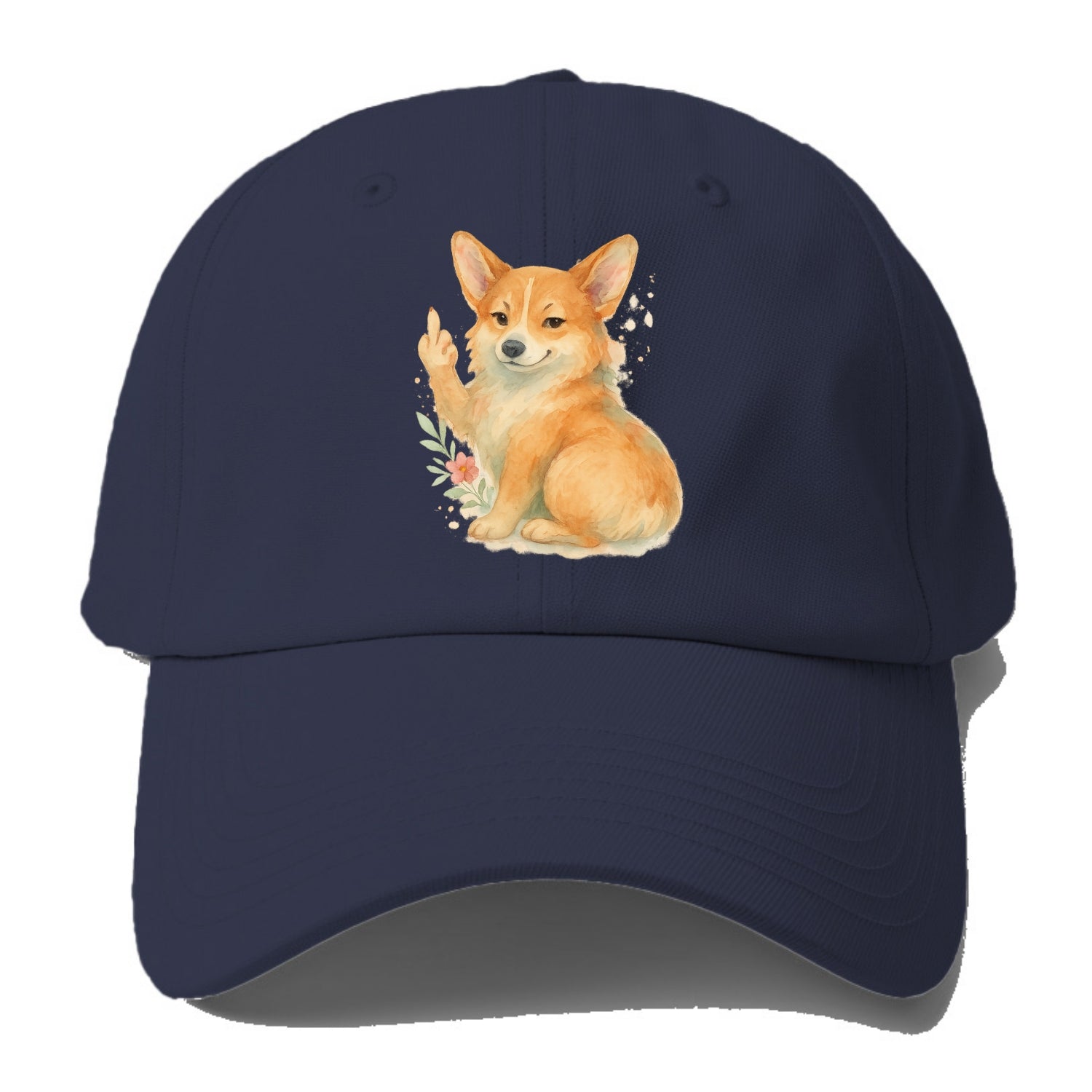 Corgi short legs and fluffy butt, one stubby paw up with sass - Baseball Cap For Big Heads - Twilight Navy(Blue)