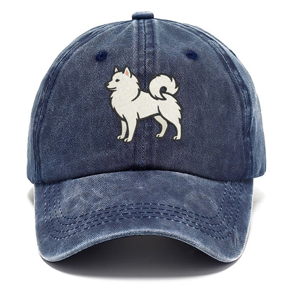 American Eskimo Dog - White spitz embroidered standing design - Classic Cap - Twilight Navy(Blue)