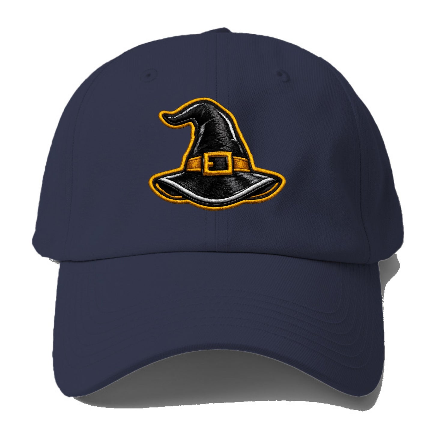 WITCH HAT - pointed hat with buckle in black and gold , coven - Baseball Cap - Twilight Navy(Blue)
