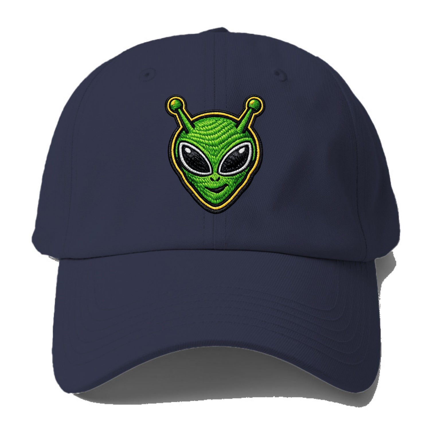 ALIEN MARTIAN - green alien with antenna in green , little green man - Baseball Cap - Twilight Navy(Blue)
