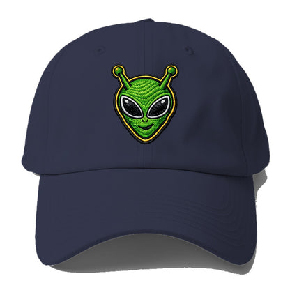 ALIEN MARTIAN - green alien with antenna in green , little green man - Baseball Cap - Twilight Navy(Blue)
