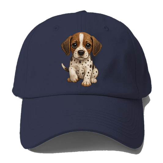Baby Pointer Puppy - spotted coat, noble stance, alert eyes, - Baseball Cap For Big Heads - Twilight Navy(Blue)