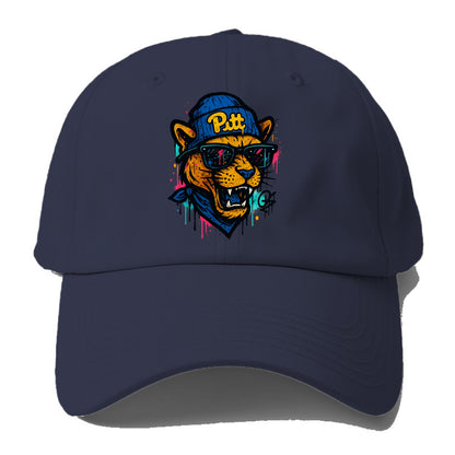 Pittsburgh Panther wearing Pitt beanie with script patch - Baseball Cap For Big Heads - Twilight Navy(Blue)