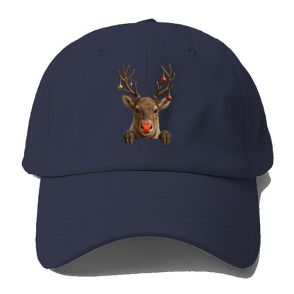 Christmas Reindeer  - Baseball Cap For Big Heads - Twilight Navy(Blue)