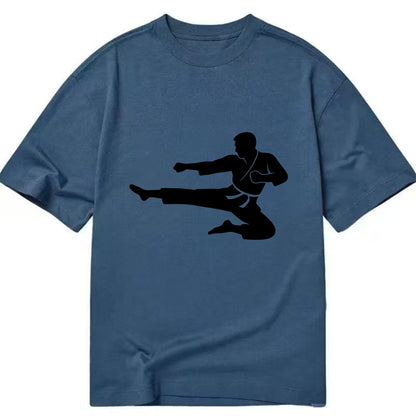 Martial artist flying kick - Classic T-shirt - Twilight Navy(Blue)