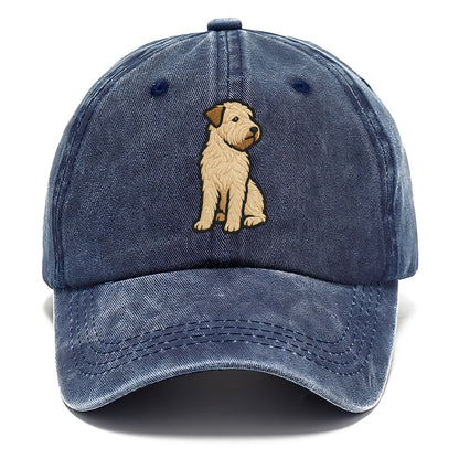 Soft Coated Wheaten Terrier - Light tan flowing coat embroidered pose - Classic Cap - Twilight Navy(Blue)