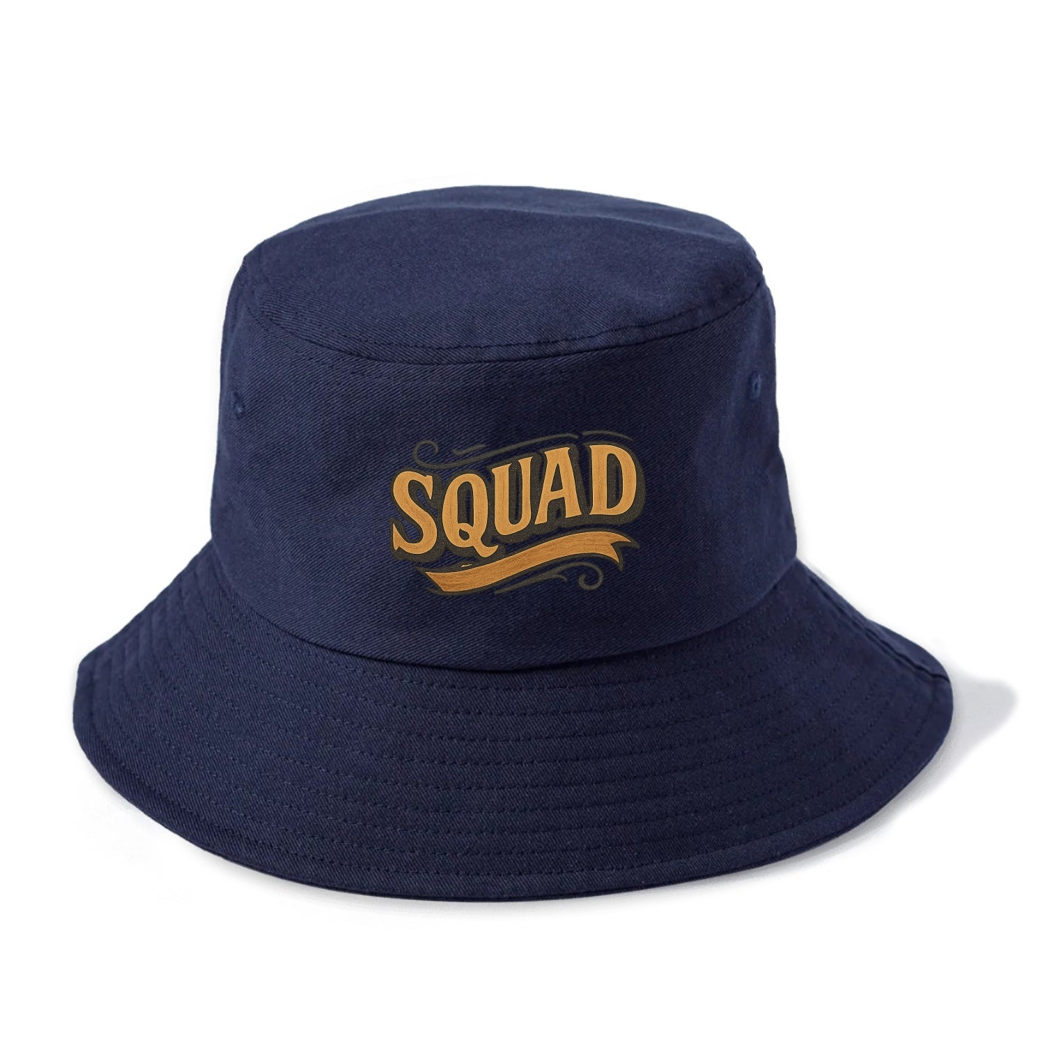 Bold typography design - "SQUAD" - your crew, your people - Bucket Hat - Twilight Navy(Blue)