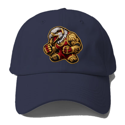 Embroidered patch design - WRESTLING EAGLE - fierce eagle with wrestling singlet in - Baseball Cap - Twilight Navy(Blue)