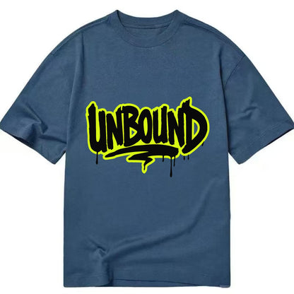 Bold typography design - "UNBOUND" - without limits, free from constraints - Classic T-shirt - Twilight Navy(Blue)