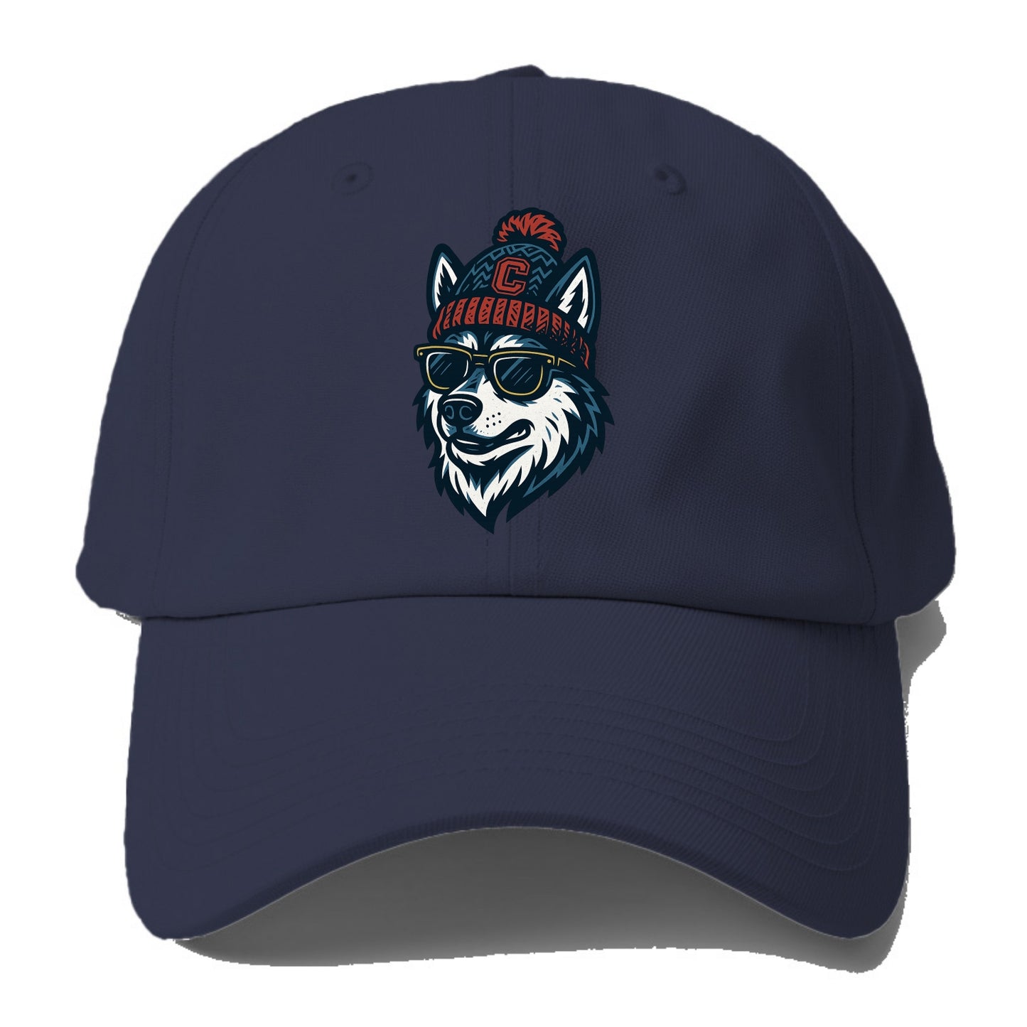 Storrs Husky wearing UConn beanie with C patch - Baseball Cap - Twilight Navy(Blue)