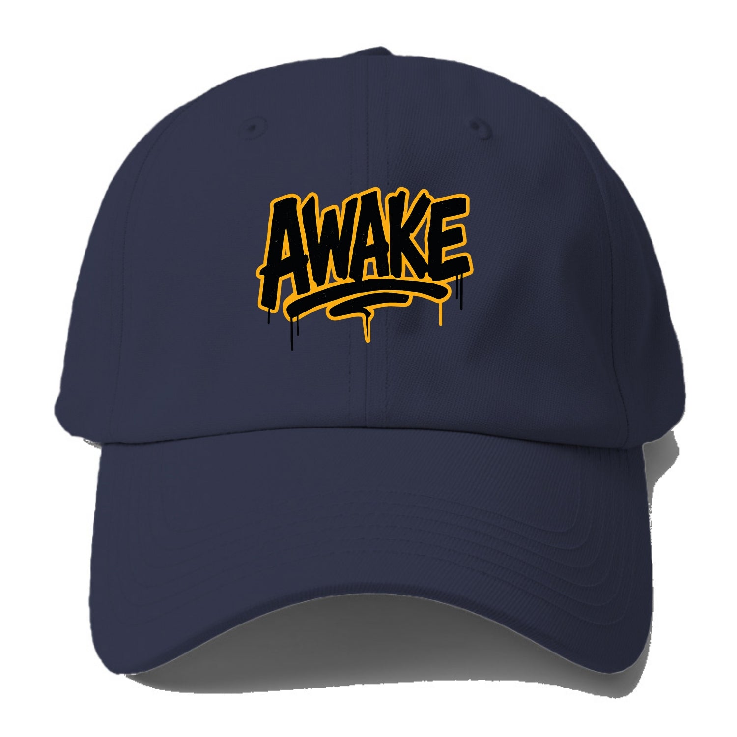 Bold typography design - "AWAKE" - conscious, aware, alert - Baseball Cap For Big Heads - Twilight Navy(Blue)
