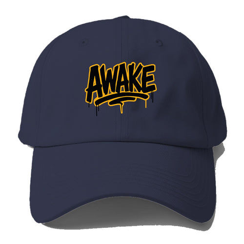 Bold typography design - AWAKE - conscious, aware, alert - Baseball Cap For Big Heads