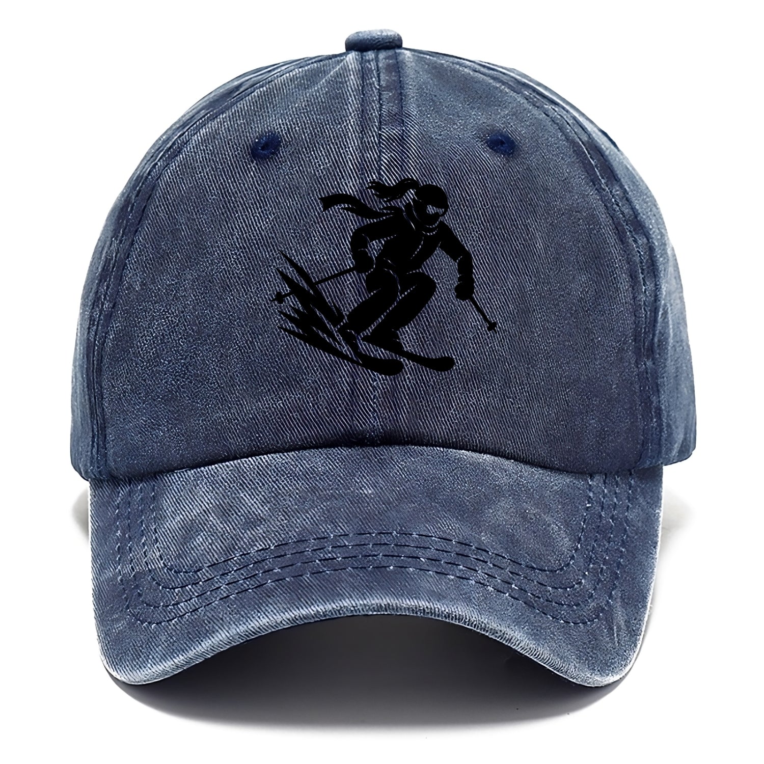 Skier carving down snowy slope - Classic Cap - Twilight Navy(Blue)