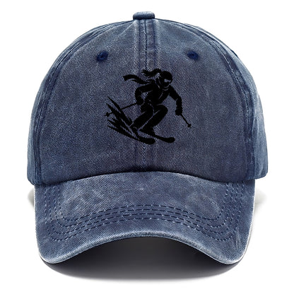 Skier carving down snowy slope - Classic Cap - Twilight Navy(Blue)