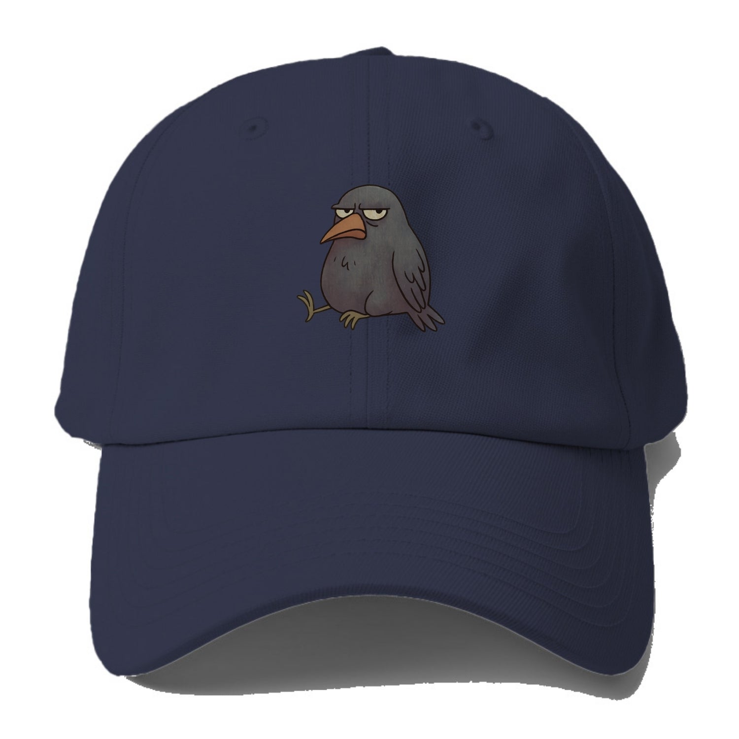 THE CROW JUDGES SILENTLY | Black crow with disapproving look - Baseball Cap - Twilight Navy(Blue)