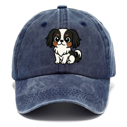 Japanese Chin - Black and white sitting pose - Classic Cap - Twilight Navy(Blue)