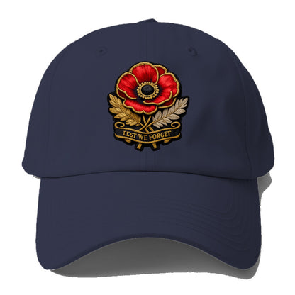 MEMORIAL POPPY - red poppy flower in scarlet , remembrance - Baseball Cap For Big Heads - Twilight Navy(Blue)