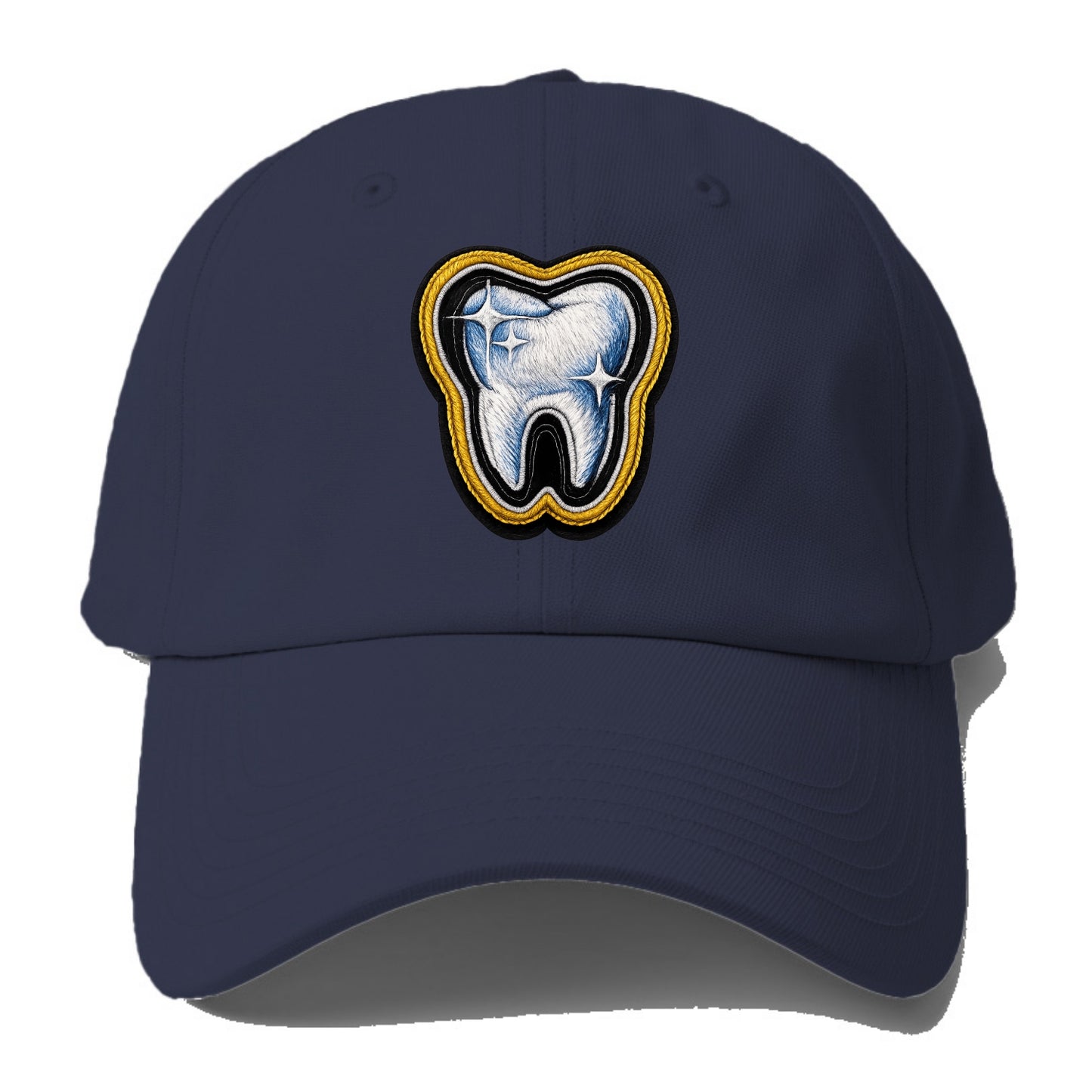 DENTAL TOOTH - molar with sparkle in white and blue , dentist - Baseball Cap - Twilight Navy(Blue)