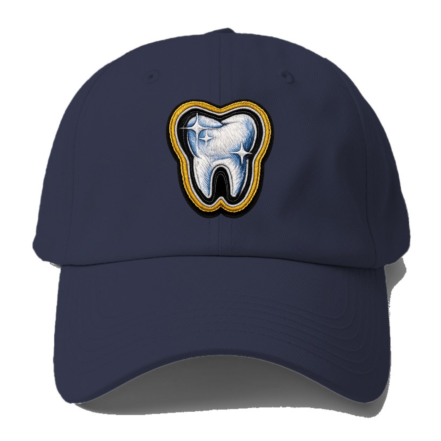 DENTAL TOOTH - molar with sparkle in white and blue , dentist - Baseball Cap - Twilight Navy(Blue)