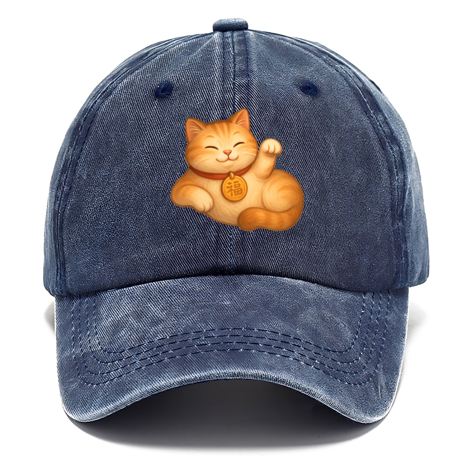 Maneki Neko Pose - Classic Cap - Twilight Navy(Blue)