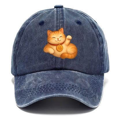 Maneki Neko Pose - Classic Cap - Twilight Navy(Blue)