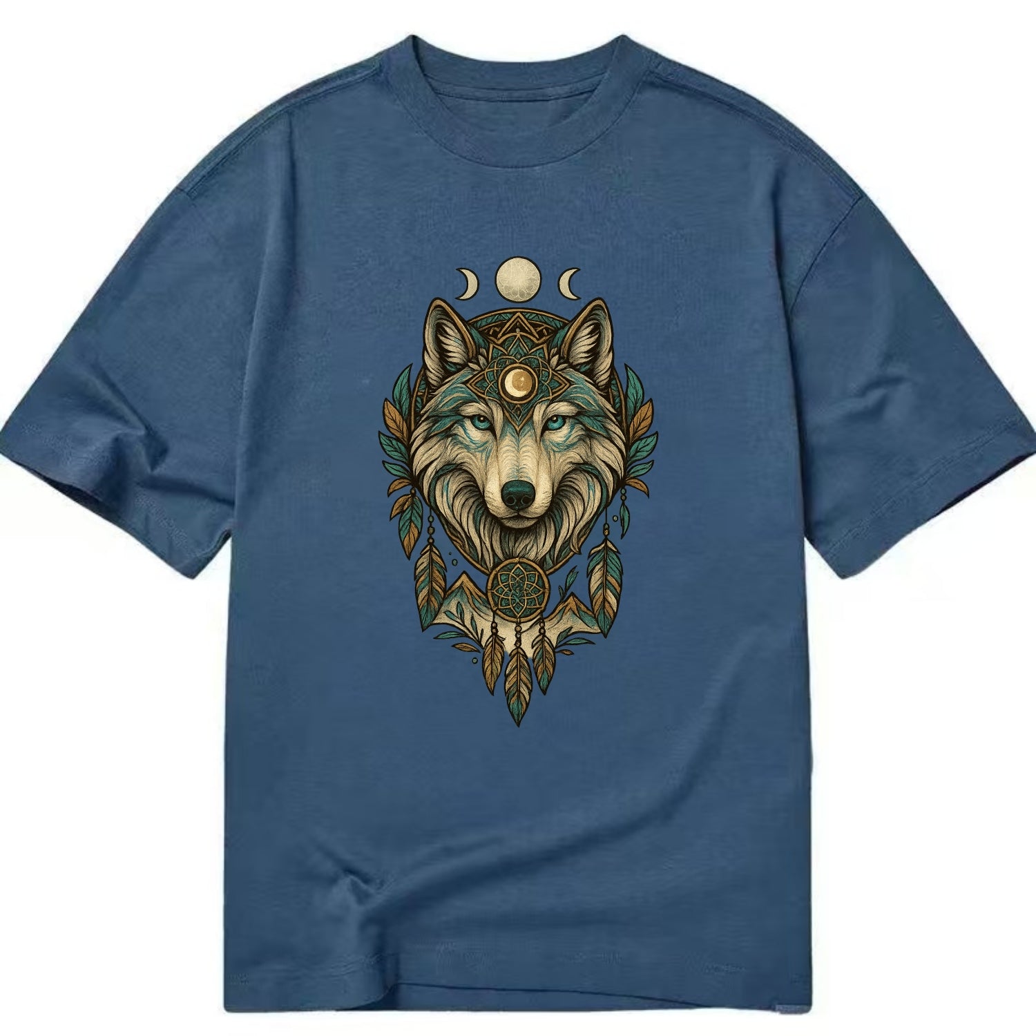 Pearl Wolf Shimmer  - Classic T-shirt - Twilight Navy(Blue)