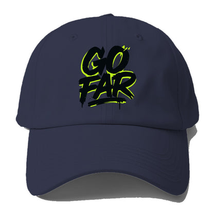 Bold typography design - "GO FAR" - distance goals, pushing limits - Baseball Cap For Big Heads - Twilight Navy(Blue)