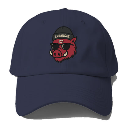 Fayetteville Razorback wearing Arkansas beanie with hog patch - Baseball Cap - Twilight Navy(Blue)