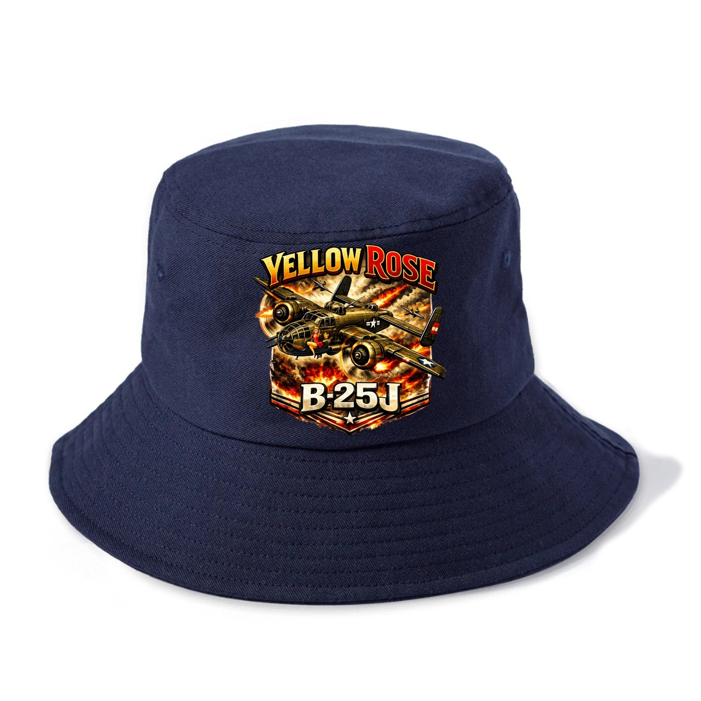 B 25j Yellow Rose - Bucket Hat - Twilight Navy(Blue)