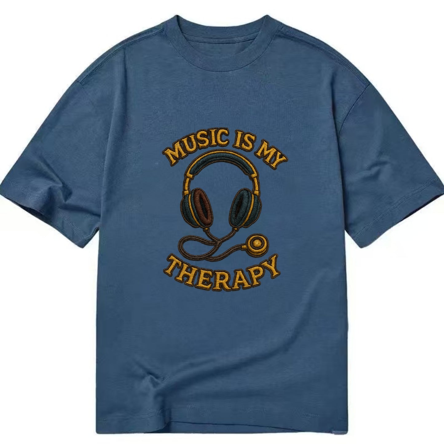 Music Is My Therapy  - Classic T-shirt - Twilight Navy(Blue)