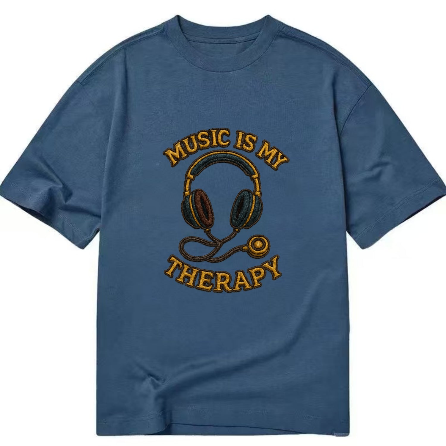 Music Is My Therapy  - Classic T-shirt - Twilight Navy(Blue)