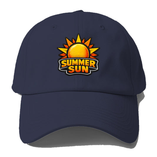SUMMER SUN - bright sun with rays in yellow and orange , hot season - Baseball Cap - Twilight Navy(Blue)