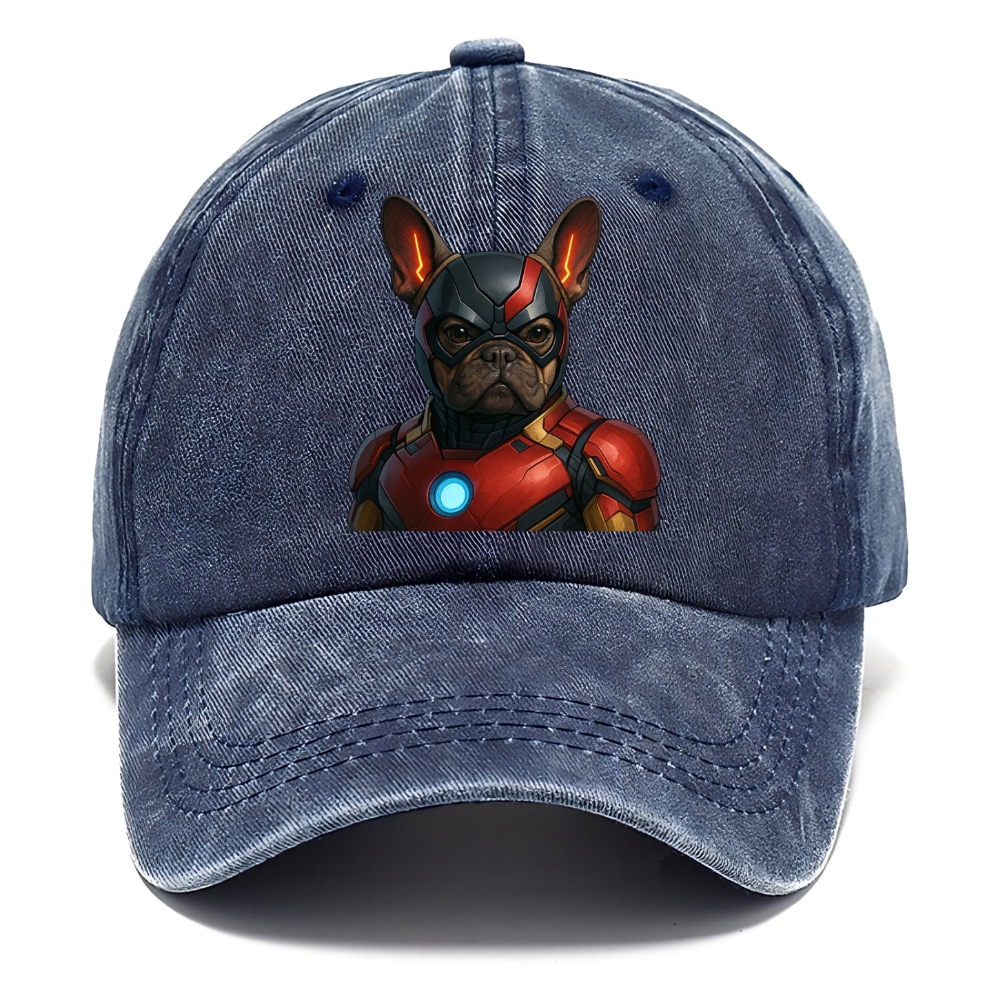French Bulldog Iron Man  - Classic Cap - Twilight Navy(Blue)