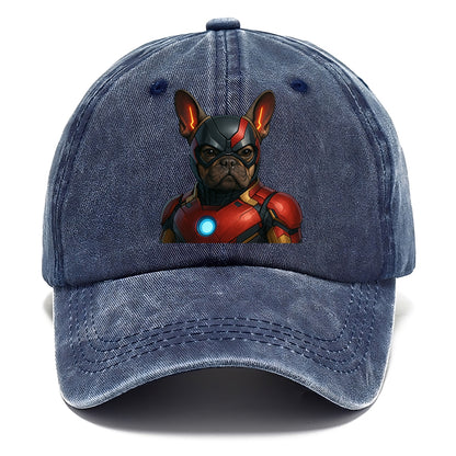 French Bulldog Iron Man  - Classic Cap - Twilight Navy(Blue)
