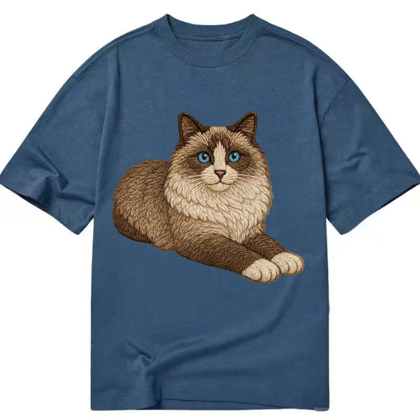 Ragdoll  relaxed lying down with head up Classic T-shirt - Twilight Navy(Blue)