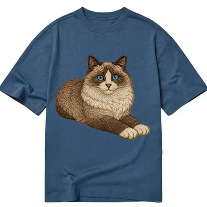 Ragdoll  relaxed lying down with head up Classic T-shirt - Twilight Navy(Blue)