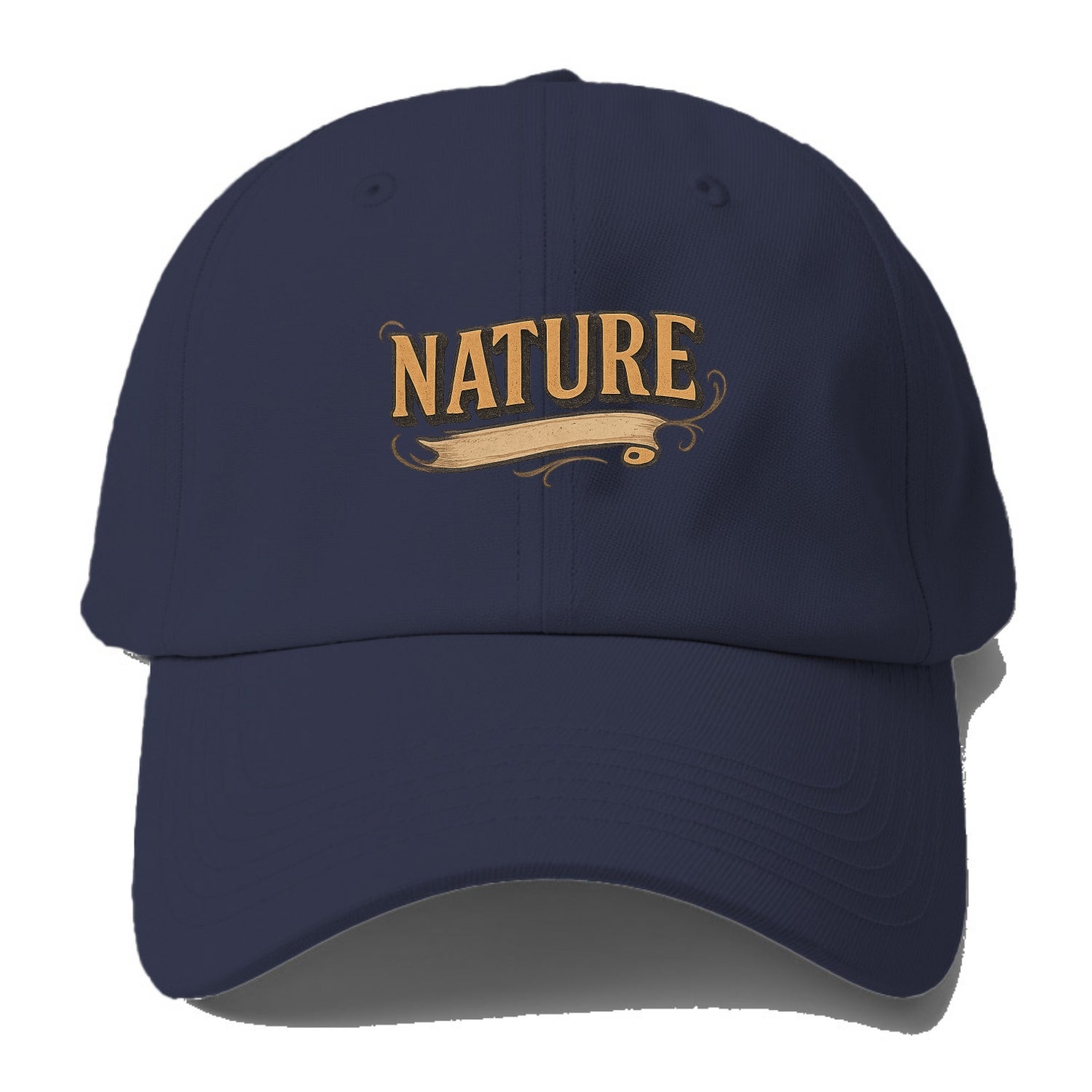 Bold typography design - "NATURE" - natural world, organic - Baseball Cap - Twilight Navy(Blue)