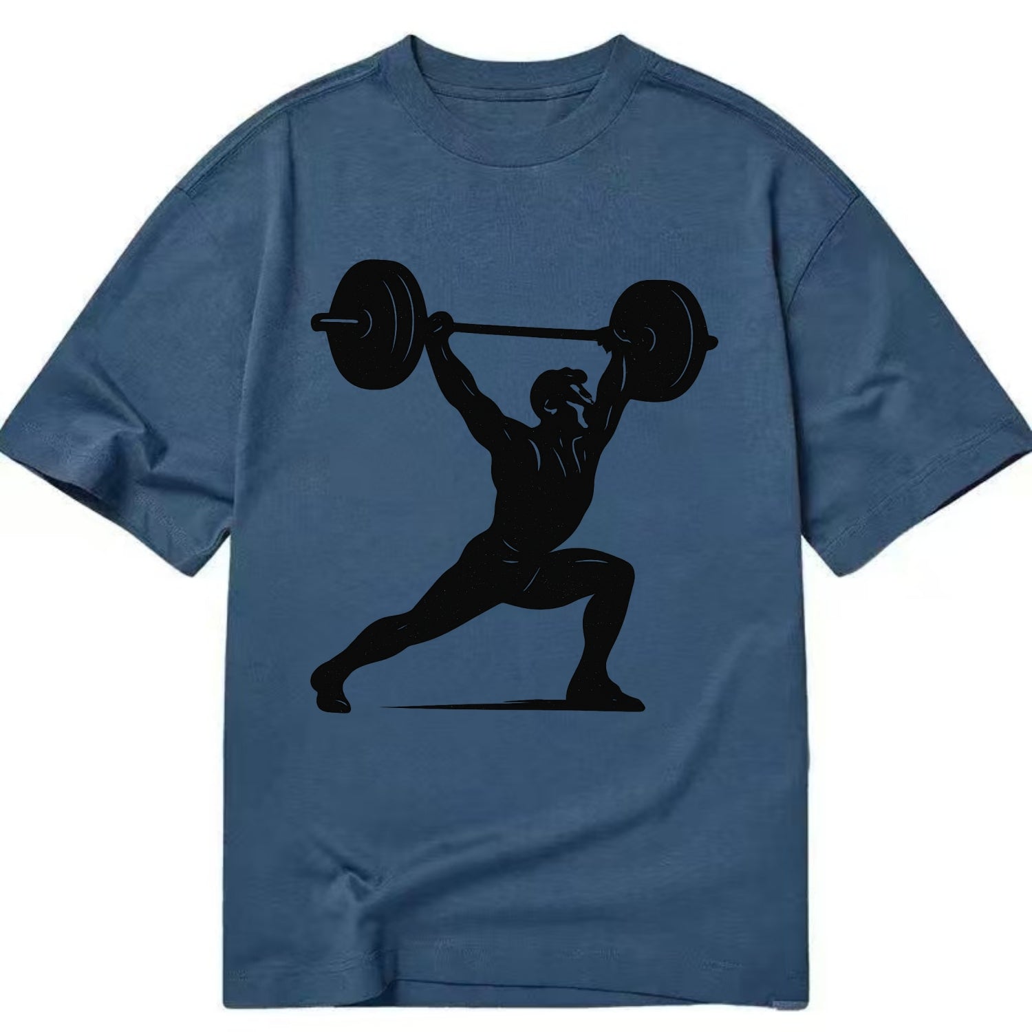 Weightlifter doing overhead snatch - Classic T-shirt - Twilight Navy(Blue)