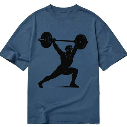 Weightlifter doing overhead snatch - Classic T-shirt - Twilight Navy(Blue)