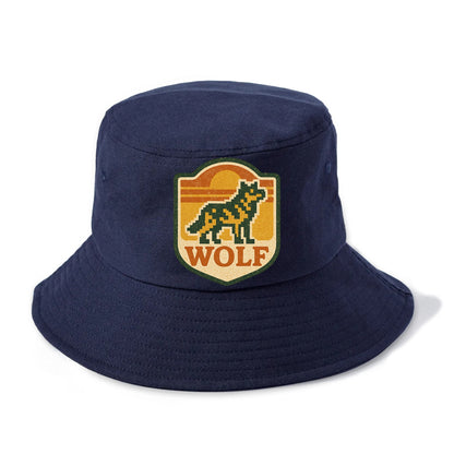 Digital Pixel Wolf  - Bucket Hat - Twilight Navy(Blue)
