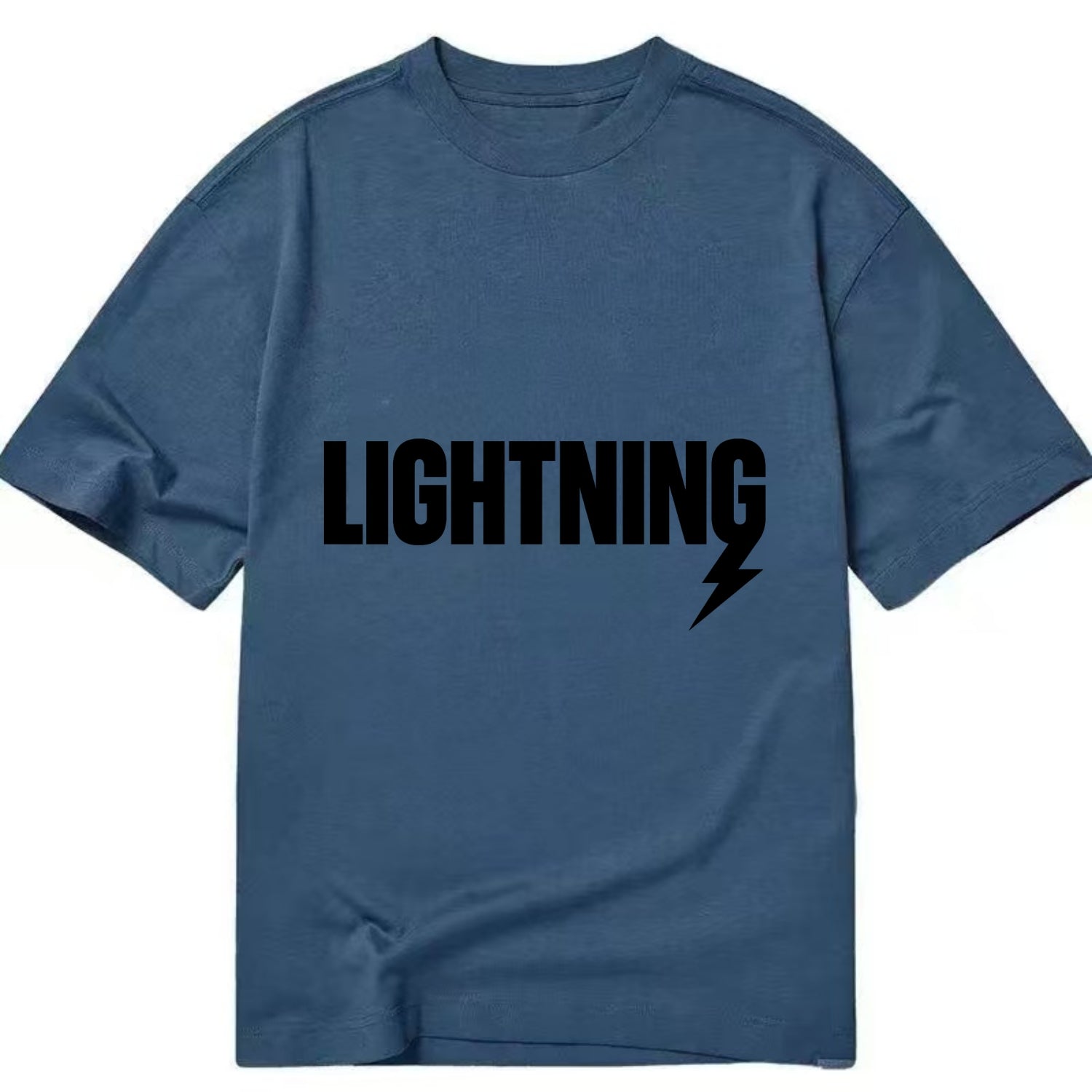 Bold typography design - "LIGHTNING" - fast, electric, striking - Classic T-shirt - Twilight Navy(Blue)