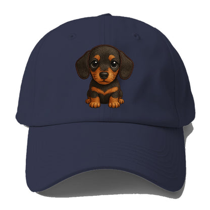 Baby Dachshund Puppy - long body, short legs, floppy ears, curious - Baseball Cap For Big Heads - Twilight Navy(Blue)