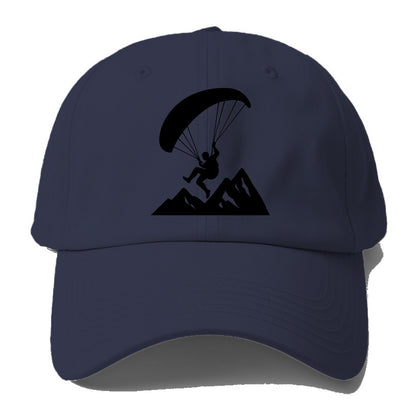 Paraglider soaring over mountain peaks - Baseball Cap For Big Heads - Twilight Navy(Blue)