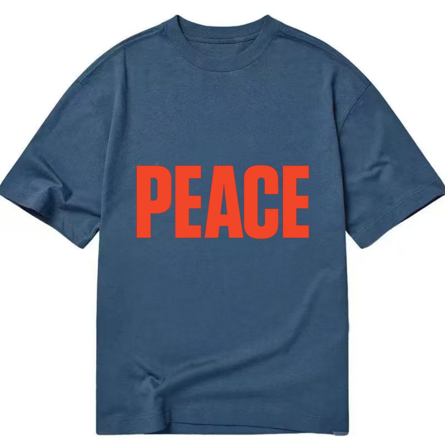 Bold typography design - "PEACE" - inner calm, tranquility, serenity - Classic T-shirt - Twilight Navy(Blue)